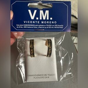 Vicente  Moreno de Toledo España. Pendientes Damasquinada